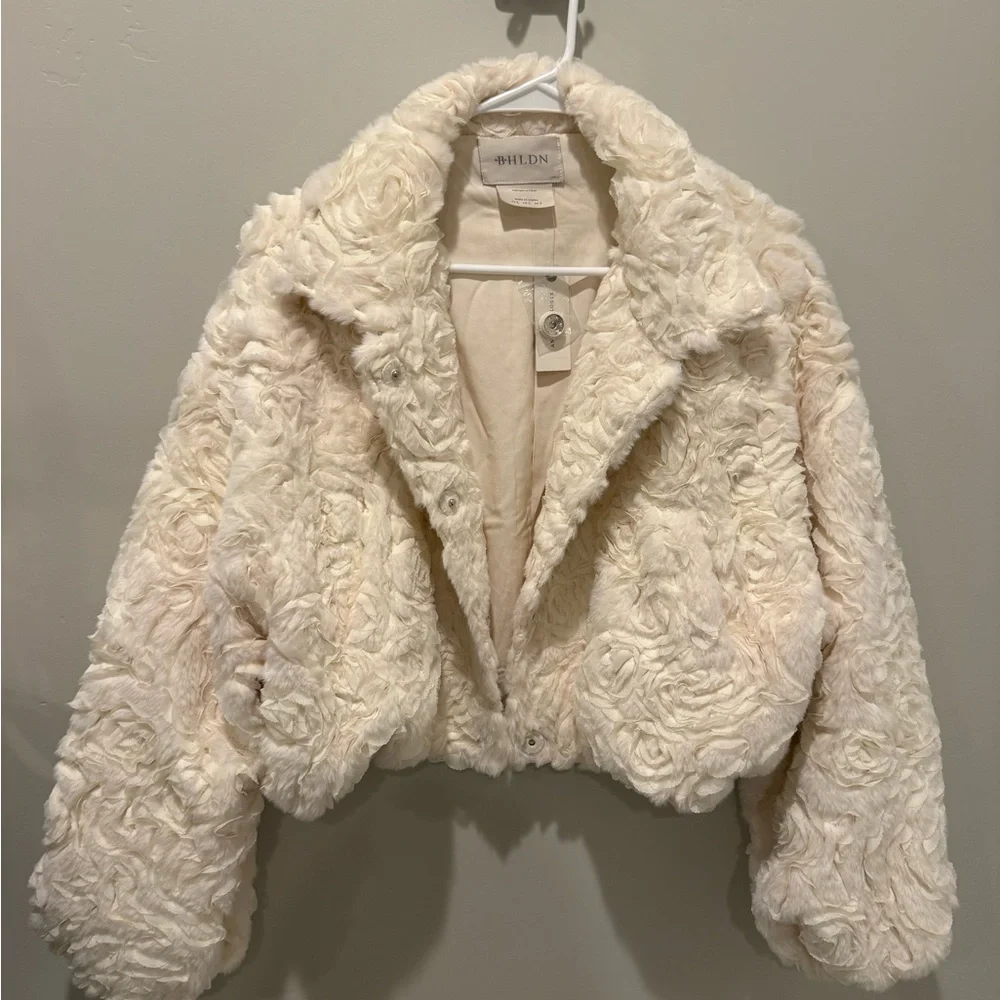 💋NWT💋BHLDN Cream Teddy Jacket from Anthropologie 039 - Picture 3 of 11